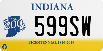 IN license plate 599SW