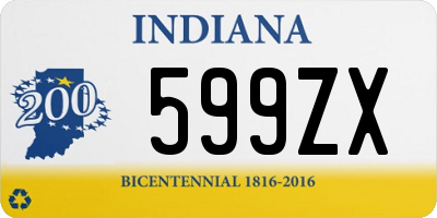 IN license plate 599ZX