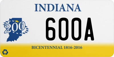 IN license plate 600A