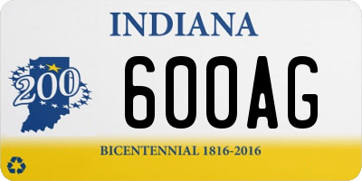 IN license plate 600AG