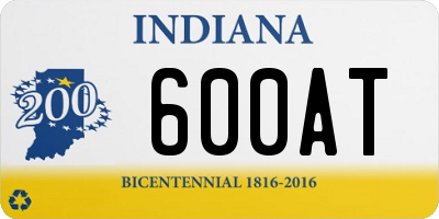 IN license plate 600AT