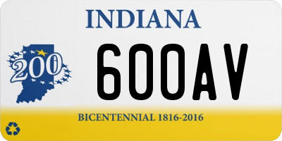 IN license plate 600AV