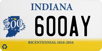 IN license plate 600AY