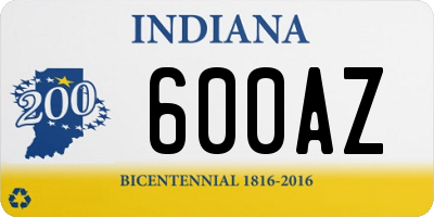 IN license plate 600AZ