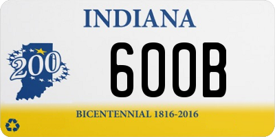 IN license plate 600B