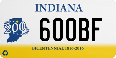 IN license plate 600BF