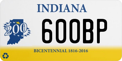 IN license plate 600BP