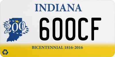 IN license plate 600CF