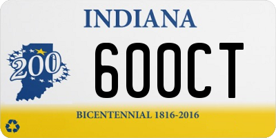 IN license plate 600CT