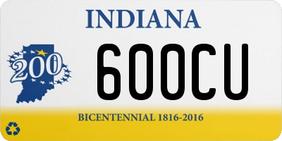 IN license plate 600CU