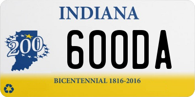 IN license plate 600DA