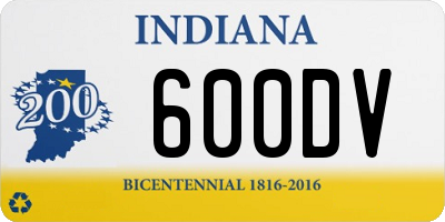 IN license plate 600DV