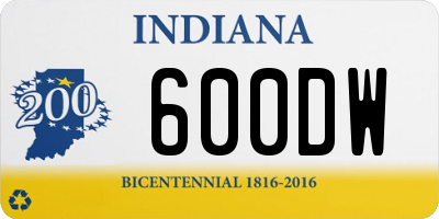 IN license plate 600DW