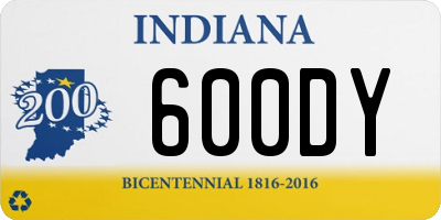 IN license plate 600DY