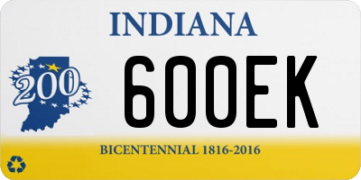 IN license plate 600EK