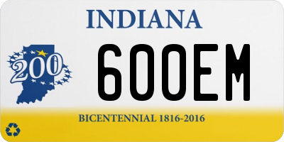 IN license plate 600EM