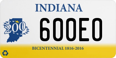 IN license plate 600EO