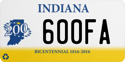 IN license plate 600FA