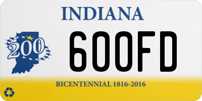 IN license plate 600FD