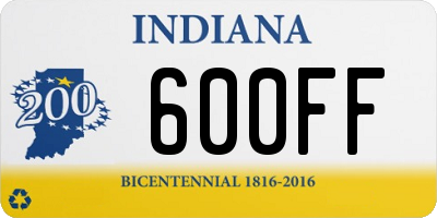 IN license plate 600FF