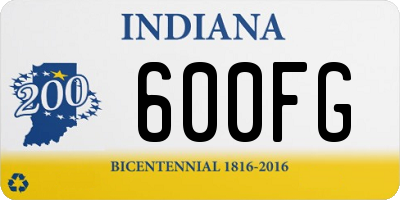 IN license plate 600FG