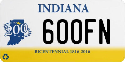 IN license plate 600FN