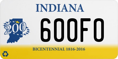 IN license plate 600FO