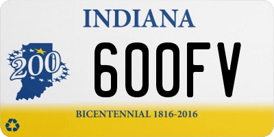 IN license plate 600FV