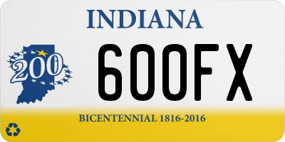 IN license plate 600FX