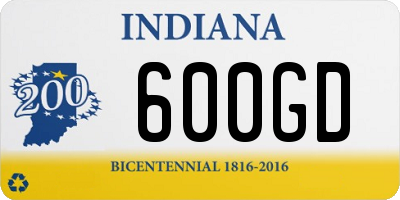 IN license plate 600GD