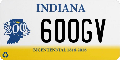IN license plate 600GV