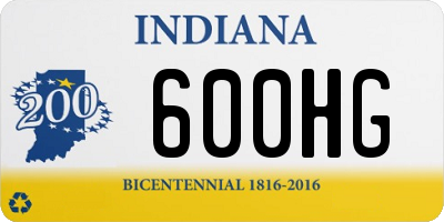 IN license plate 600HG