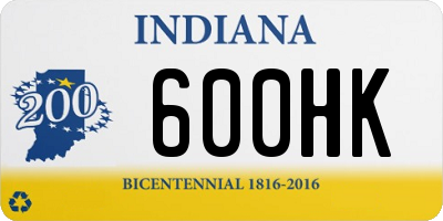 IN license plate 600HK