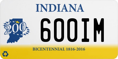 IN license plate 600IM