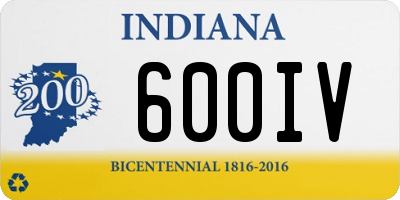 IN license plate 600IV