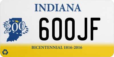 IN license plate 600JF