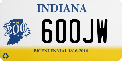 IN license plate 600JW