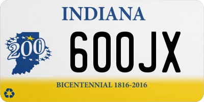 IN license plate 600JX