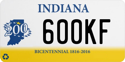 IN license plate 600KF