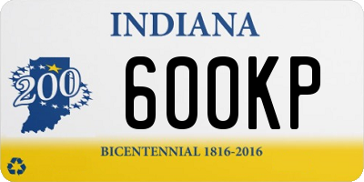 IN license plate 600KP