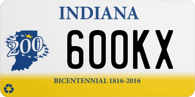 IN license plate 600KX