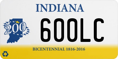 IN license plate 600LC