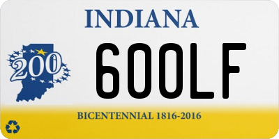 IN license plate 600LF