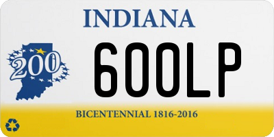 IN license plate 600LP