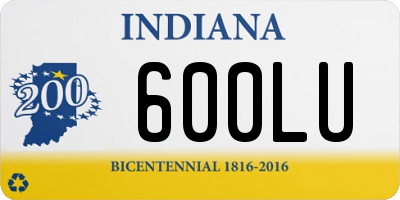 IN license plate 600LU