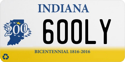 IN license plate 600LY