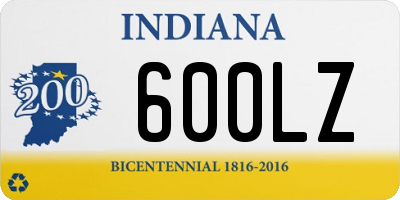 IN license plate 600LZ