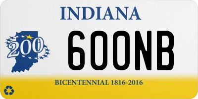 IN license plate 600NB