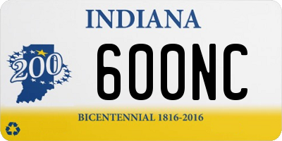 IN license plate 600NC