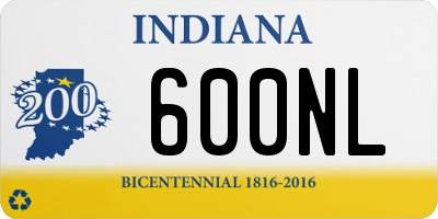 IN license plate 600NL